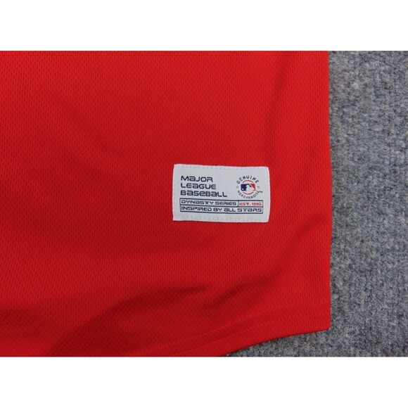 Atlanta‎ Braves Baseball Jersey Mens Large Red Blue Shirt - Picture 8 of 9